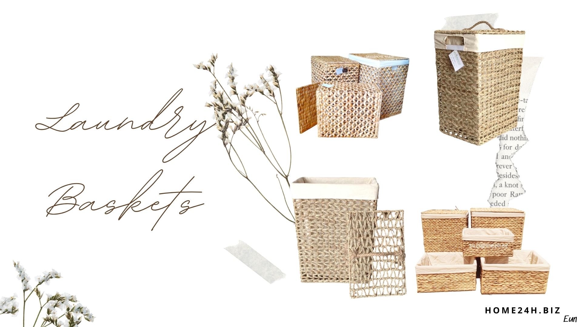 Laundry Baskets Crafted From Natural Materials